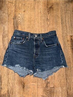 Levi's 501 Dark Blue Denim Mid-Rise Shorts